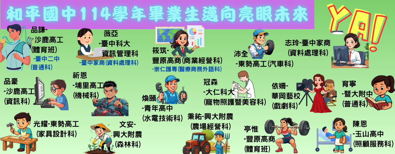 114學年畢業生表現亮眼升學榜單